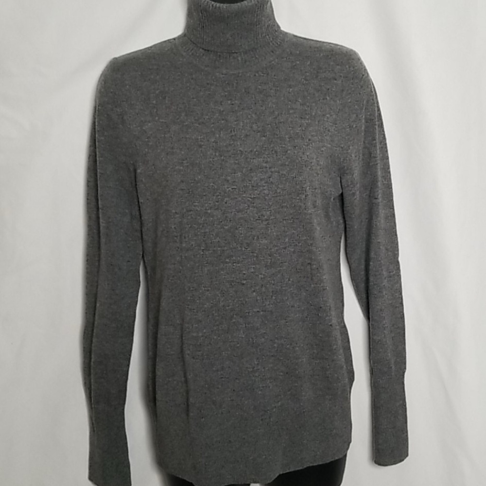 J Crew 100% Cashmere Gray Turtleneck Sweater